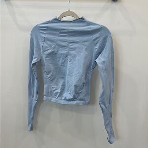 Free People Light Blue Long Sleeve Women's Athletic Top